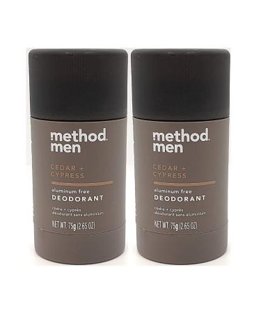 Method Men Deodorant Aluminum Free Cedar & Cypress 2.65 OZ. (2 Pack)