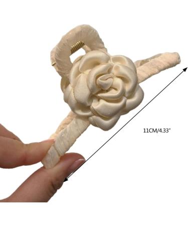 Limtula Cute Camellia Flower Hair Clip Camellia Gorgeous Teens Hairpin Sweet Handmade Hairpin Accessories for Women Milky white - Buy Online on GoSupps.com