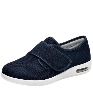Summer Lightweight Comfy Diabetic Shoes for Women Outdoor Indoor Casual Adjustable Easy On/Off Elderly Anti Slip Diabetic Slippers for Men Breathable Mesh Cushioning Diabetic Shoes Plantar Fasciitis B 6 Blue