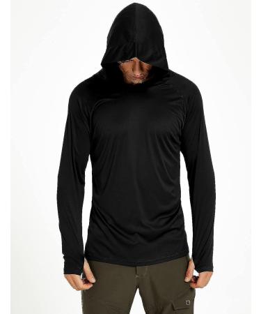 Safort Men's UPF 50+ Sun Protection Hoodie with Pocket Long Sleeve T-Shirt - Regular Small Black - Buy Online on GoSupps.com