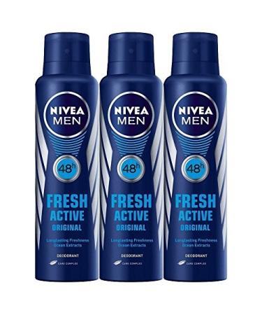 Nivea Men 48 Hour Fresh Active Deodorant 150ml (Pack of 3)
