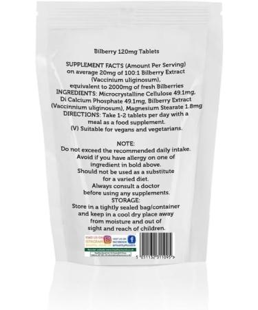 Bilberry Extract Eye Health Antioxidant 2000mg Extract Veg Tablets Anthocyanidins Black Berries 30 - Buy Online on GoSupps.com