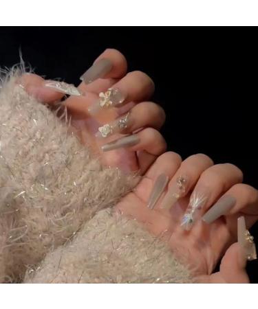 Temperament manicure clear manicure wearing a whitening extended nail patch.(XS) - Buy Online on GoSupps.com