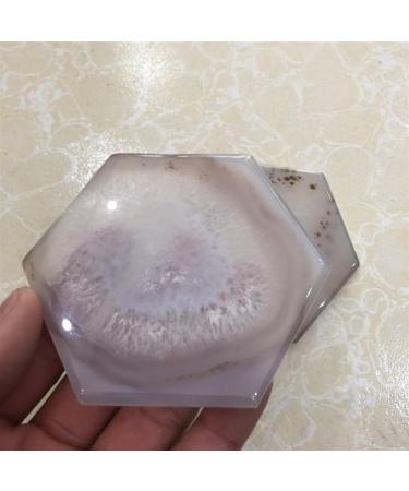 Natural Crystal gem Agate Hand-Cut Hexagonal Shape for a Very Beautiful Water Cup Base Full of Texture - Buy Online on GoSupps.com