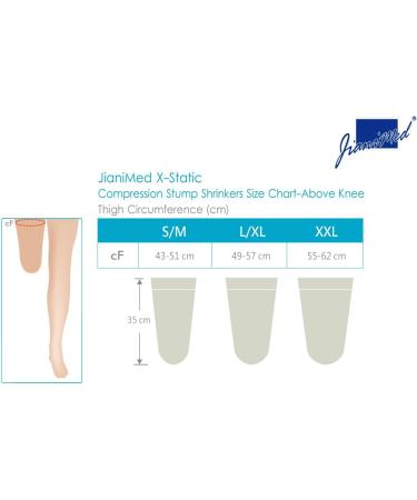 Buy X-Static Prosthetic Stump Shrinkers - Above Knee Amputee Sock 35cm 15-20 Compression Silver Yarn Daily Use - Taiwan Excellence L/XL Grey - International Shipping Available - Buy Online on GoSupps.com
