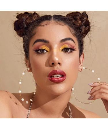 YRlilicc Large Hoops Super Huge Circle Pearls Earrings | Lightweight Fashion Jewelry for Women - Buy Online on GoSupps.com