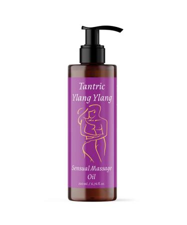 Sensual tantra massage oil ylang ylang bio oil - 200ml - for body massages - premium massage oil for enjoyable massages - massage oil