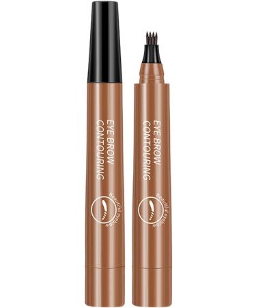 4 Point Eyebrow | Waterproof 4 Fork Tip for Eyebrow | Liquid Brow Long-Lasting Brow Microblading Pencil Eyebrow Makeup Pochy Light Brown - Buy Online on GoSupps.com