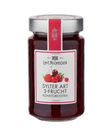 L.W.C.Michelsen-3-fruit confiture Sylter Art-Extra (280g) |Sweet & fruity |High quality fruit jelly according to Sylt original recipe |Pure naturalness in a glass of 3-fruit sylter species