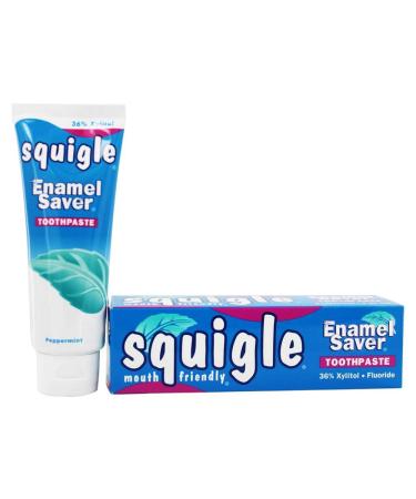 Squigle Enamel Saver Toothpaste  Canker Sore Treatment and Prevention  SLS Free Toothpaste  36% Xylitol Toothpaste  Prevents Cavities  Perioral Dermatitis  Bad Breath  Chapped Lips - 1 Pack
