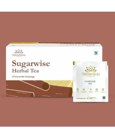 Shivamastu Ayurveda Sugarwise Herbal Tea- 20 Pyramind Tea Bags - Herbal Tea for Diabetic Wellness and Rejuvenating Metablism- Tasty Sugar Free Caffeine Free and Vegan - Buy Online on GoSupps.com