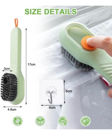 Flintronic Shoe Brushes with Soap Dispenser Automatic Liquid Adding Household Cleaning Tool Washing Brush for Clothes Shoes Easy Scrubbing Of Large Areas(Green Contain 1 Hook) 1 Pcs - Buy Online on GoSupps.com