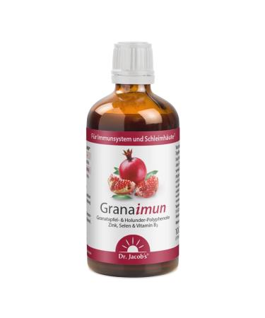 Grananun by Dr.Jacob's 100 ml bottle I with zinc selenium and vitamin B2 I for immune system cell protection and mucous membranes I 33 portions