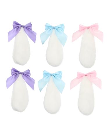 minkissy 6 Pairs Plush Rabbit Ear Hair Clip Lolita Hair Clips Cartoon Hair Clips Womens Hair Clips Easter Bunny Hair Bows Lolita Accessories Lovely Barrettes Miss Animal Fabric Decorate
