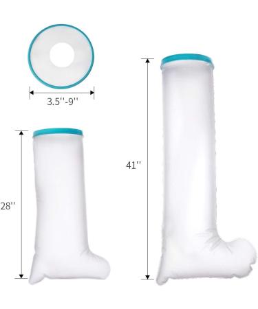 Doact Waterproof Shower Protection Foot Plaster - Leg Protectors for Adults | 11/28cm (71cm/leg) - Buy Online on GoSupps.com