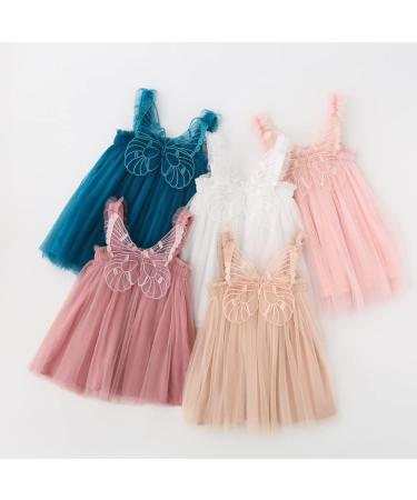 PythJooh Baby Girl Butterfly Wings Tulle Dress - Sleeveless Princess Tutu Dress for Toddler Girls 3-4 Years, Pink - Buy Online on GoSupps.com