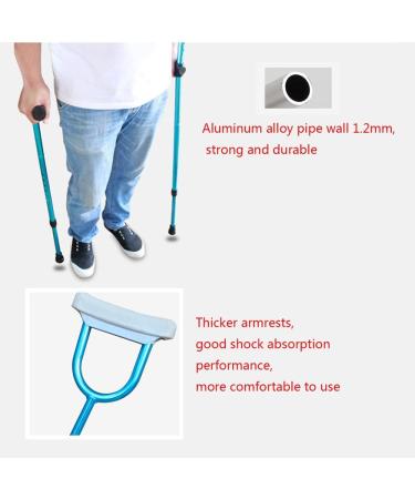 Aluminum Underarm Crutches Blue Lightweight Folding Crutch Walking Canes Height Adjustable for Elderly Handicapped and Disabled Decorate Lucky Star Double branch - Buy Online on GoSupps.com