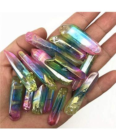 30-60mm Red Green Yellow Titanium Aura Lemurian Crystal Wand Point Crystal Natural Stones and Crystals Stone Mineral Specimen - Buy Online on GoSupps.com