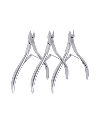 3 Packs Cuticle Cutter Cuticle Nippers Pointed Blade Cuticle Trimmer Stainless Steel Nail Clippers Manicure Tool for Fingernails No Cuticle
