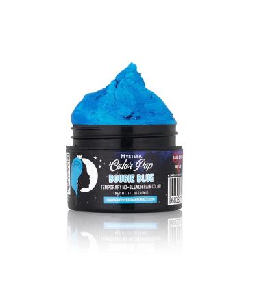 Mysteek Color Pop Temporary Hair Coloring for Dark or Light Hair Natural No Bleach Washout Mysteek Naturals (1 Fl Oz Bougie Blue)