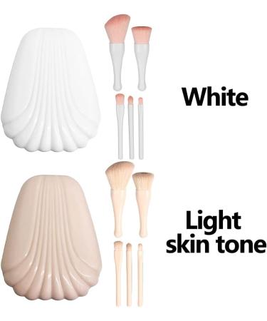 Powder Foundation Shell Beauty Tools Daily Use With Mirror Box Makeup Brush(White) - Buy Online on GoSupps.com