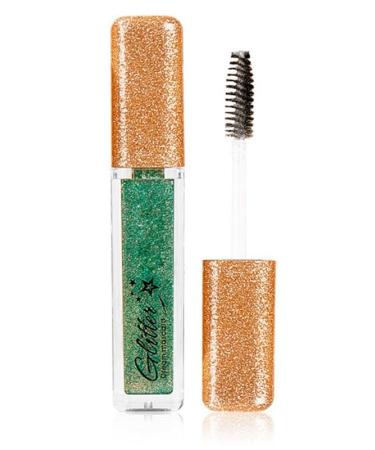 Glitter Mascara Diamond Sparkling Colorful Mascara anti-smudge sparkling colorful eye makeup tool suitable for wedding stage music festival (green)