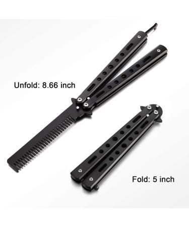 Butterfly Comb Stainless Steel Black Comb for Hair Folding Training Practice Combs Hair Styling Tools Metal Hair Cutting Comb Stainless Steel Practice Butterfly Trainer and Comb Trainer Black(Louis Xvi) - Buy Online on GoSupps.com