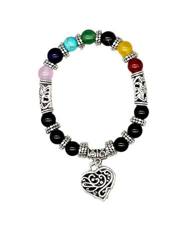 YIUPEDRFG Natural Stones Bracelet Gifts for Energy Balance Bracelets Chakras Crystals 7 Crystals 8mm