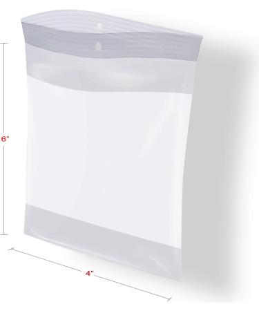 Deeb's 100 Count 4x6 inches Poly Bag Clear Craft Resealable Plastic Baggy Zipper Bags with Writeable White Label Block 4" x 6" - Buy Online on GoSupps.com