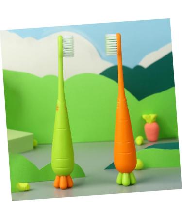 Magiclulu 4-Piece Cartoon Carrot Children's Toothbrush Set - Travel-Friendly Daily Use Oral Care - Buy Online on GoSupps.com