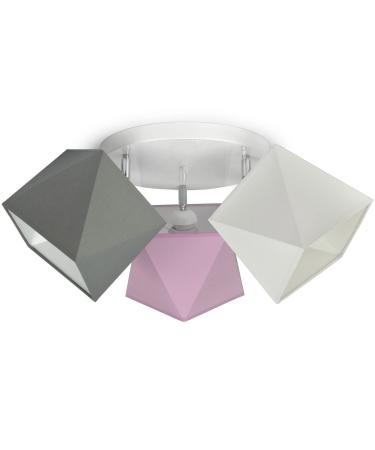 FKL design ceiling light children's lamp for children's room youth room children's room lamp ceiling lamp for boys and girls (299-g3 smooth gray-pink white) 299-g3 smooth gray-pink white