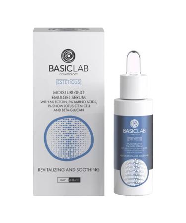 Basiclab Moisturizing emulsion serum with 6 ectoine 3 amino acids 1 snow lotus stem cell and beta glucan 30ml