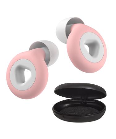 Ear Plugs for Noise Reduction 4Pairs Ear Plugs for Sleeping Noise Cancelling Super Soft Reusable Hearing Protection in Flexible Silicone High Decibel Sound Blocking for Snoring Work(Pink)