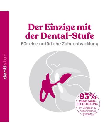 Dentistar Silicone Pacifier Set - Size 2 (6-14 Months) | Tooth & Jaw Friendly BPA-Free Made in Germany - Pink Stars - Buy Online on GoSupps.com