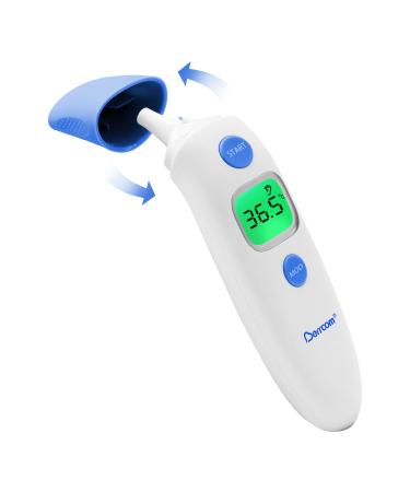 Berrcom Forehead and Ear Digital Thermometer 2 in 1 Non Contact Medical Thermometer Infrared Thermometer for Adults Kids and Baby Temperature Thermometer with LCD Screen Ear and Forehead Thermometer