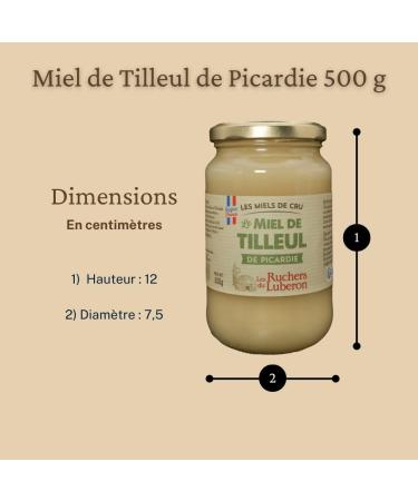 Les Ruchers du Luberon - Linden Honey 500 g - French Raw Honey from Picardy - Natural - Unpasteurized - Unfiltered - Naturally Crystallized - Buy Online on GoSupps.com