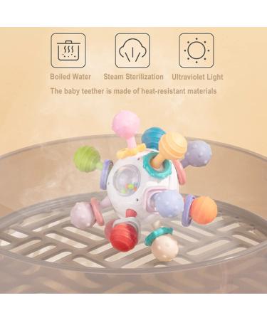 Soft Silicone Teething Ball Toys | Sensory Teether Balls for Baby Boys & Girls 0-18 Months | Colorful Grasping Activities and Rattle | Perfect Baby Gift - Buy Online on GoSupps.com
