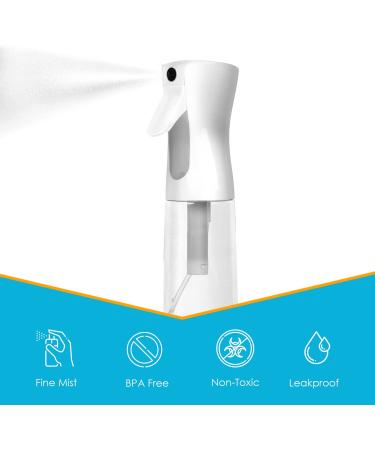 Houseables Continuous Spray Water Bottle 12 Oz - 3 Pack, Ultra Fine Mist Sprayer, BPA Free, Pressurized Mister for Stylist, Salon, Barber, Plant - White - Buy Online on GoSupps.com