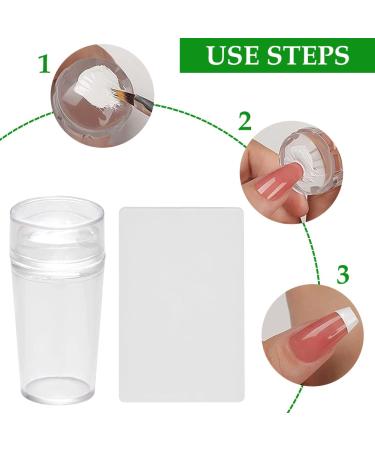Nail Art Stamper Set - Fluorescent Silicone Nail Stamping Kit with Scraper for DIY Manicure | International Shipping - Buy Online on GoSupps.com