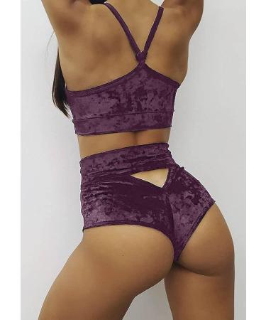 Women's High Waist Booty Yoga Shorts Purple-1 X-Small | Butt Lifting Gym Activewear - Buy Online on GoSupps.com