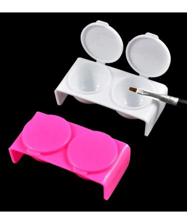 JIHUOO 4-Piece Plastic Dappen Dish Set for Nail Art - Acrylic Powder & Liquid Mixing Cups with Lids - Buy Online on GoSupps.com