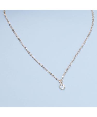 Boho Tiny Crystal Choker Necklace | Gold Clear Quartz Pendant & CZ | Minimalist Everyday Jewelry for Women & Girls | Perfect Wedding Gifts - Buy Online on GoSupps.com