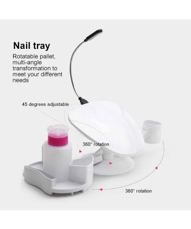 Nail Arm Rest | 2 in 1 Nail Hand Rest and Manicure Supplies Professional Nail Supplies for Salon Home for Her Non-Slip Nail Station with LED Light Aezon - Buy Online on GoSupps.com