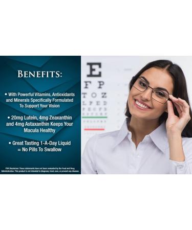 Liquid 20/20 Vision Eye Vitamin Formula with Lutein, Zeaxanthin, Astaxanthin - 32oz - Buy Online on GoSupps.com