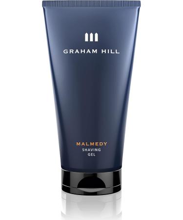 GRAHAM HILL Malmedy Transparent Shaving Gel (150ml) - Clear Shaving Gel for Men Precise Contour Shaving Moisturizing with Arginine & Hyaluronic Acid Fresh Eucalyptus and Wood Scent - Vegan