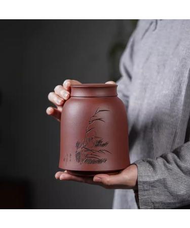 Ceramic Food Jar Purple Clay Tea Can Sealed Storage Can Pu'Er Tea Storage Can Household Tea Can for Tea Coffee Sugar Nuts Pantry Storage Containers - Buy Online on GoSupps.com