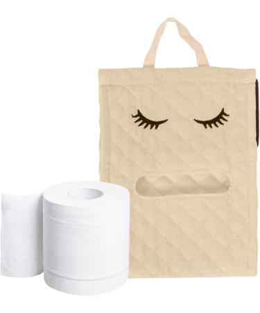 Toilet Paper Cute Eyelash Shape Cotton Toilet Paper Storage | Toilet Paper Dispenser Box for Camping Bathroom RV Car Travel No Glue or Drill Needed Beige - Buy Online on GoSupps.com