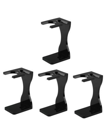 PopetPop 4 pieces Bart Brushes Razor Brazil Razor Razor Rain Stand The holder for safety razor holder for razor brush Acrylic man brush holder 12x7.2cmx4pcs Schwarzx4Stk