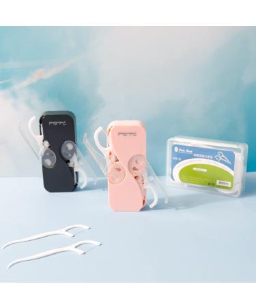 Portable Dental Floss Donors | Refillable Automatic Dental Floss Organizer - Family & Travel (Black + Pink) | 12 Floss Refills Included - Buy Online on GoSupps.com