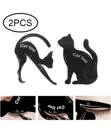 2PCS Cat Eyeliner Template Premium PVC Material Smoky Eyes Makeup Applicators Cat Shaped Eye Liner Guide Stencil Tool For Makeup Beginner stencil eyeliner - Buy Online on GoSupps.com